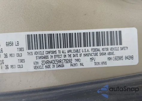 2010 Dodge Grand Caravan Se from USA, damaged, VIN 2D4RN4DE5AR179202